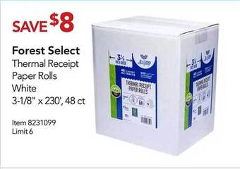 Costco Forest select thermal receipt paper rolls offer