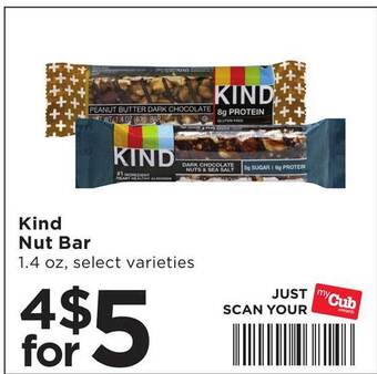 Cub Foods Kind nut bar offer