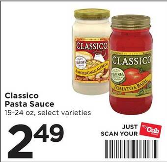 Cub Foods Classico pasta sauce offer