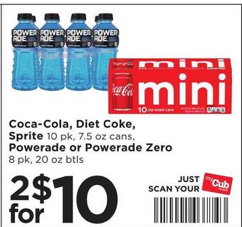 Cub Foods Coca-cola, diet coke, sprite, powerade or powerade zero offer