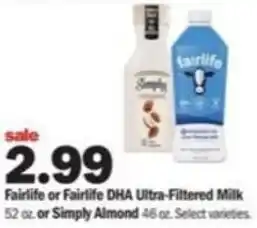 Meijer Fairlife DHA Ultra-Filtered Milk 52 oz offer