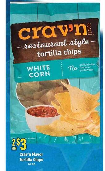 Big Y Crav'n flavor tortilla chips offer