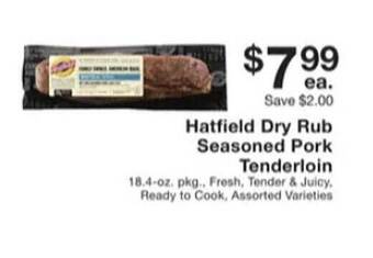 Fairway Store Market Hatfield dry rub seasoned pork tenderloin offer