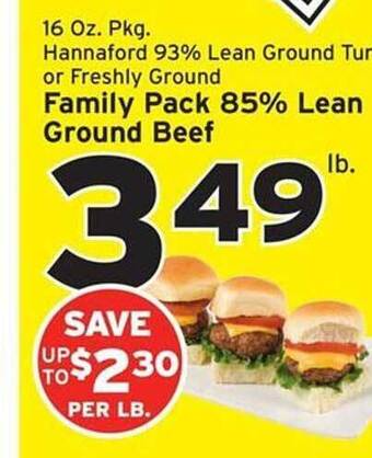 Hannaford Family pack 85% lean ground beef offer
