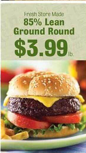 Robert Fresh Market 85% lean ground round offer