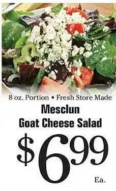 Morton Williams Mesclun goat cheese salad offer