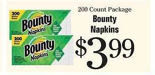 Morton Williams Bounty napkins offer