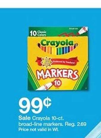 Target Crayola 10-ct broad-line markers offer