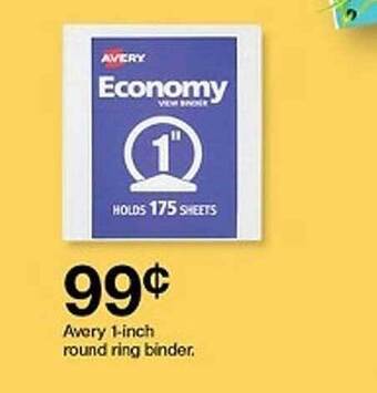 Target Avery 1-inch round ring binder offer