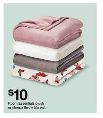 Target Room essentials plush or sherpa throw blanket offer