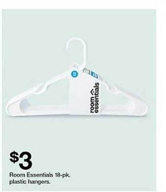 Target Room essentials 18-pk plastic hangers offer