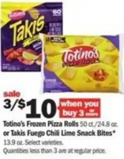 Meijer Totino's Frozen Pizza Rolls 24. 8 oz offer