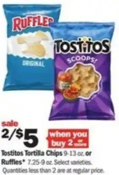 Meijer Tostitos Tortilla Chips 9-13 oz offer