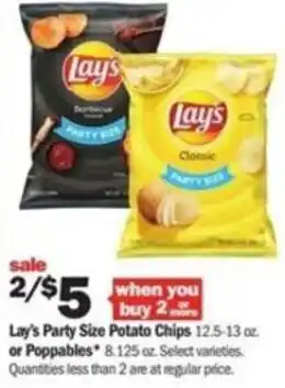 Meijer Lay's Party Size Potato Chips 12.5-13oz offer