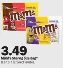 Meijer M&M's Sharing Size Bag 8.3-10.7 oz offer