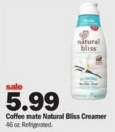 Meijer Coffee Mate Natural Bliss Creamer 46 oz offer