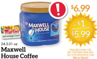 Price Chopper Maxwell House Coffee 24.5-31 oz. offer