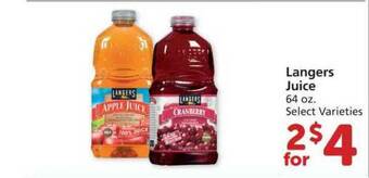 Albertsons Langers Juice offer