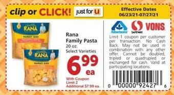 Albertsons Rana Family Pasta offer