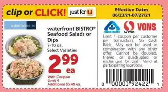 Albertsons Waterfront Bistro Seafood Salads Or Dips offer