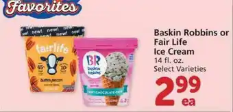 Albertsons Baskin Robbins Or Fair Life Ice Cream offer