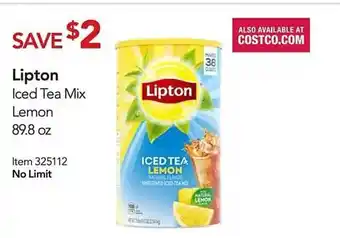 Costco Litpon iced tea mix lemon offer