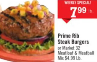 Price Chopper Prime Rib Steak Burgers offer