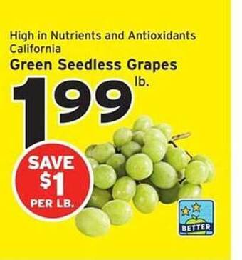 Hannaford Green seedless grapes offer