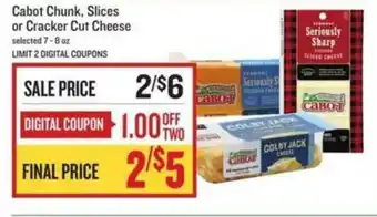 Lowes Foods Cabot Chunk, Slices Or Cracker Cut Cheese offer