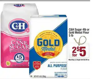 Super King Markets C&h Sugar 4lb Or Gold Medal Flour 5lb offer