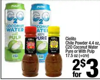 Super King Markets Cielito Chile Powder 4,4 Oz, C20 Coconut Water Pure Or With Pulp 17.5 Oz offer
