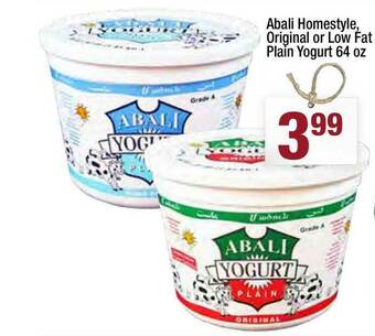 Super King Markets Abali Homestyle, Original Or Low Fat Plain Yogurt 64 Oz offer