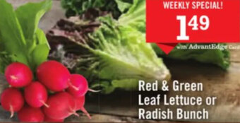 Price Chopper Red & Green Leaf Lettuce or Radish Bunch offer