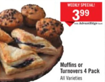 Price Chopper Muffins or Turnovers 4 Pack offer