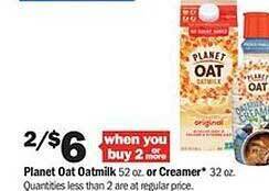 Meijer Planet oat oatmilk or creamer offer