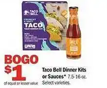 Meijer Taco bell dinner kits or sauces offer