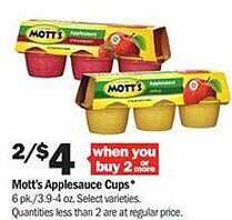 Meijer Mott's applesauce cups offer