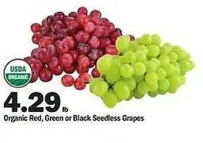 Meijer Organic red, green or black seedless grapes offer