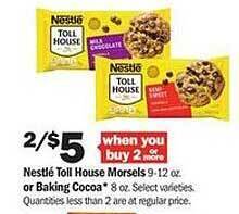 Meijer Nestlé toll house morsels or baking cocoa offer