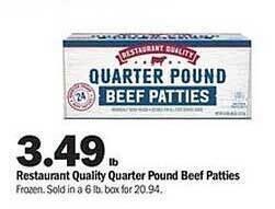 Meijer Restaurant quality quarter pound beef patties offer