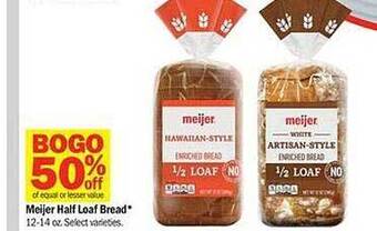 Meijer Meijer half loaf bread offer