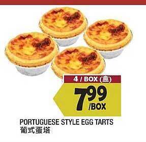 99 Ranch Portuguese style egg tarts offer