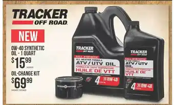 Bass Pro Tracker off road, qu-40 synthetic oil - 1 quart or oil-change kit offer