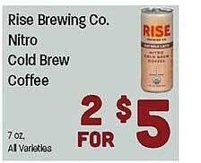 Big Y Rise brewing co. nitro cold brew coffee offer