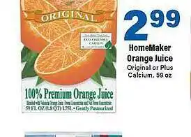 Big Y Homemaker orange juice offer