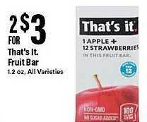 Big Y That's it fruit bar offer