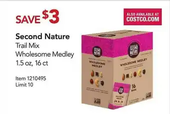 Costco Second nature trail mix wholesome medley offer