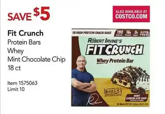 Costco Fit crunch protein bars whey mint chocolate chip offer