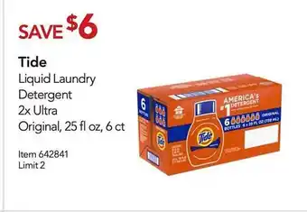Costco Tide liquid laundry detergent offer