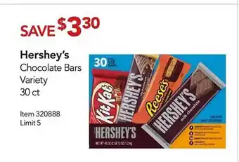 Costco Hershey's chocolate bars variety offer